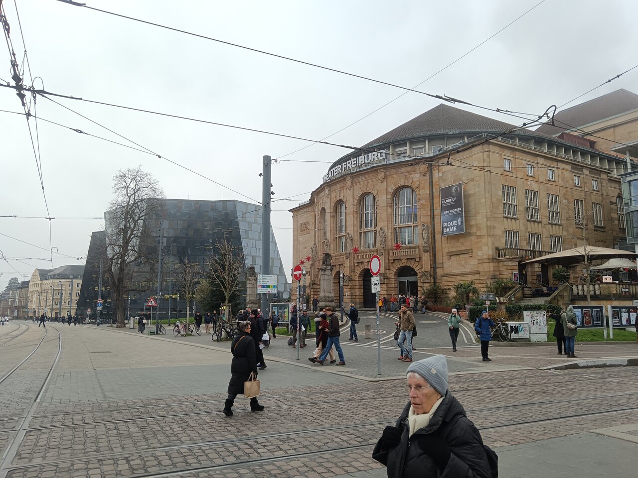 City Theater front and University Library behind