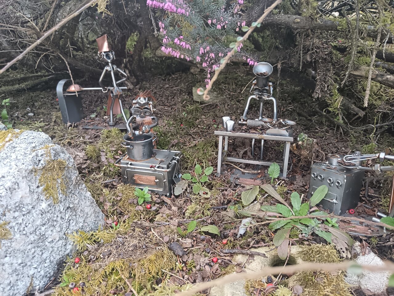 Steel sculptures at a random house